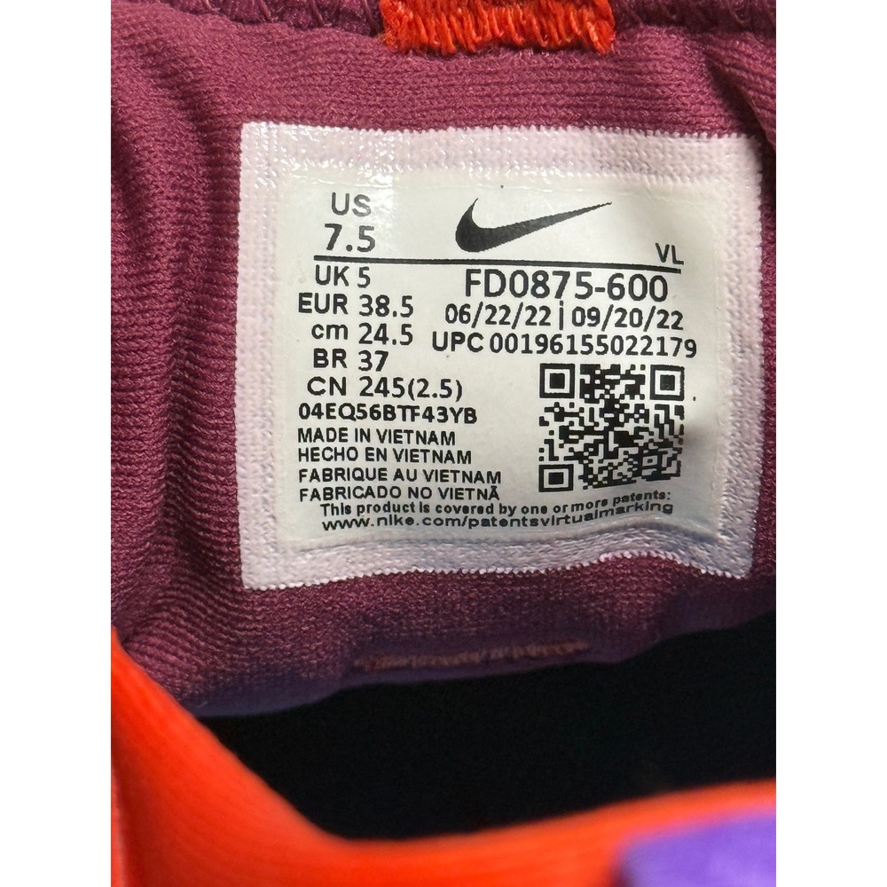 Nike Pegasus Trail 4 GORE-TEX Womens 7.5 Burgundy Orange Running Shoes - Picture 7 of 7